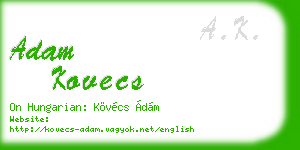 adam kovecs business card
